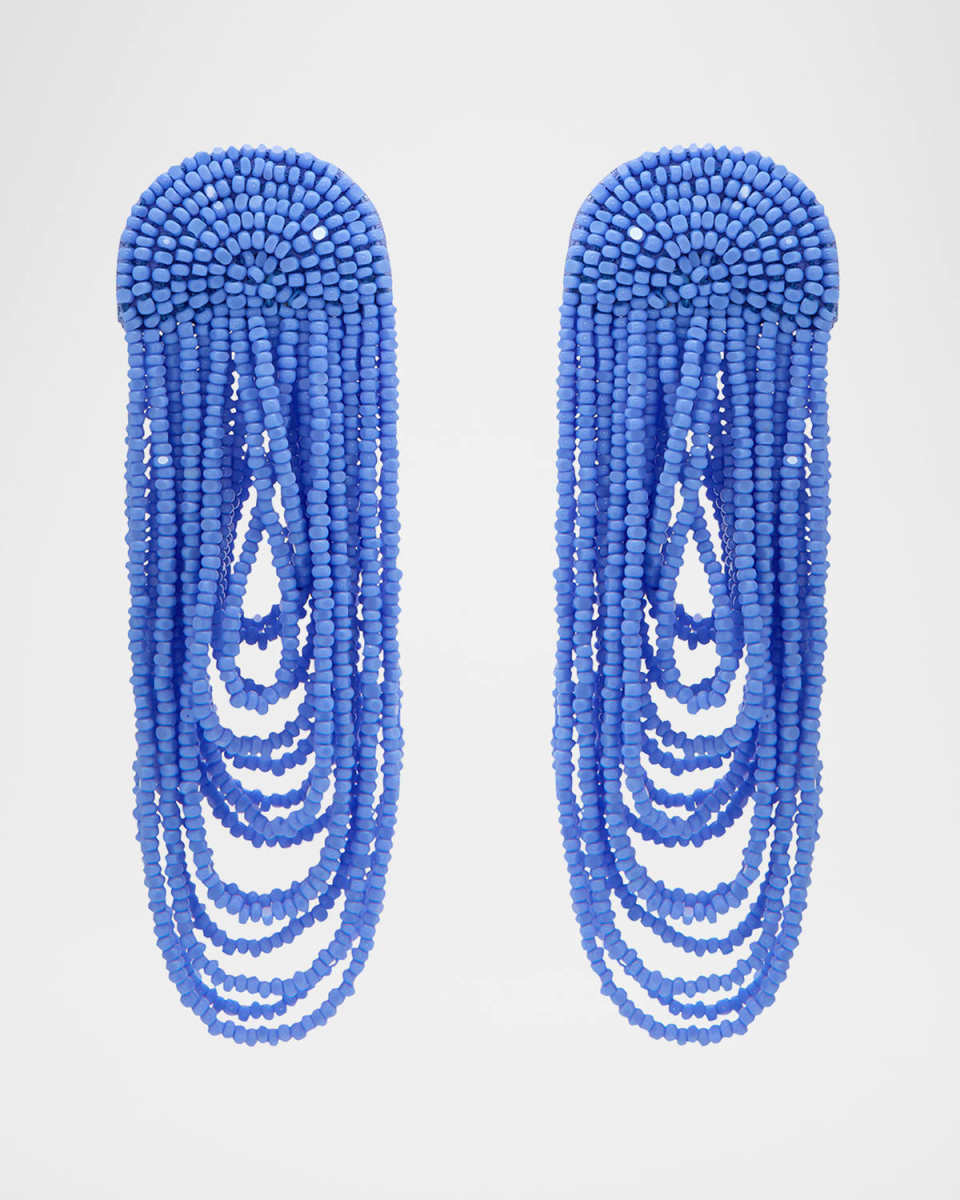 Beaded Double Curtain Earrings